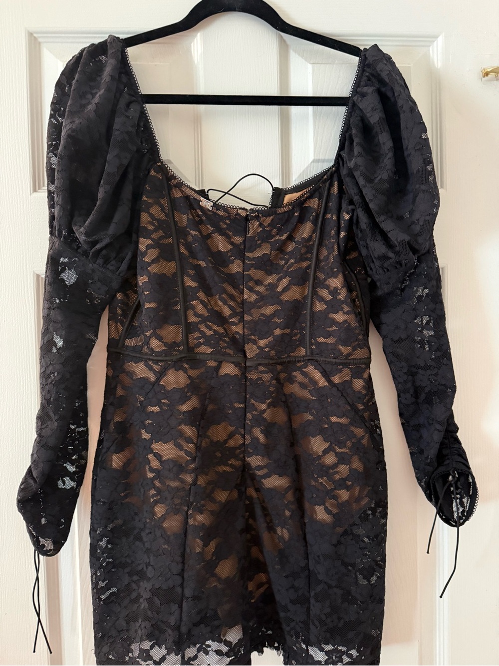 For Love & Lemons Dress Black Lace Built in Body suit - Picture 3 of 6